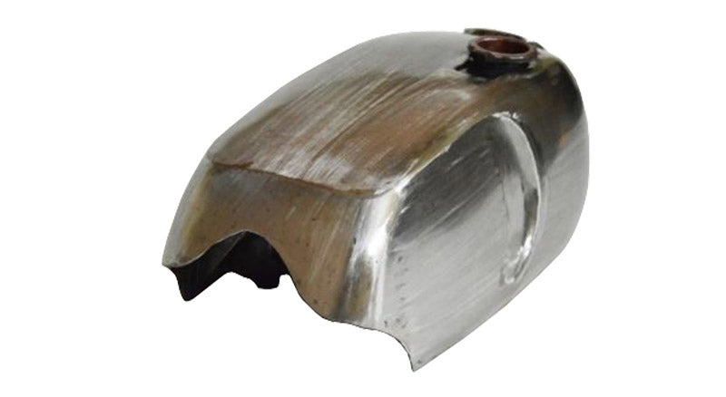 New Norton Commando Roadster Raw Steel Petrol Tank + Petrol Tank Cap & Taps