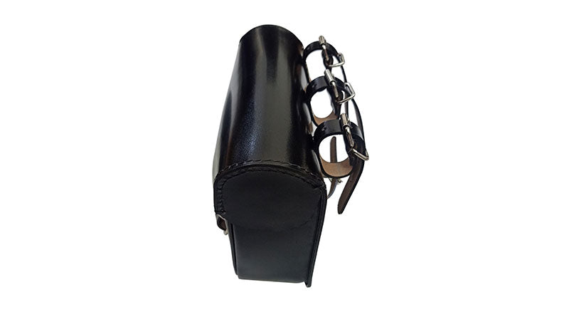 Royal Enfield Meteor 350cc Leather Saddle Bags Glossy Black With Mounting Pair