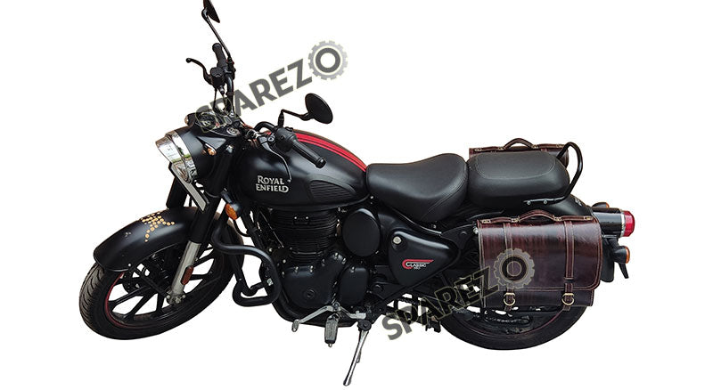 Royal Enfield New Classic Reborn 350cc Leather Antique Brown Bags and Mounting Pair
