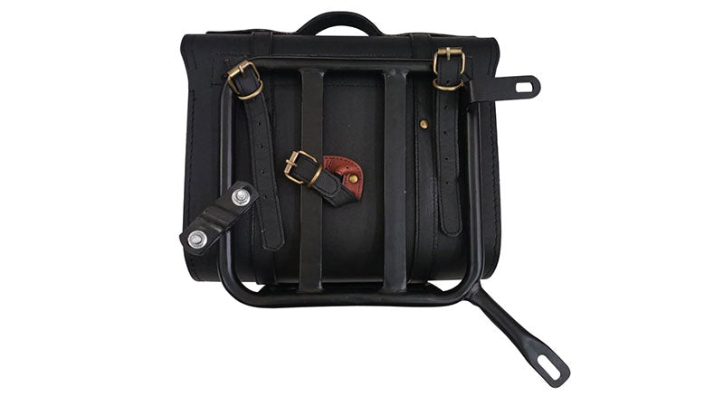 Royal Enfield New Classic Reborn 350 Leather Saddle Black Bags and Mounting Pair