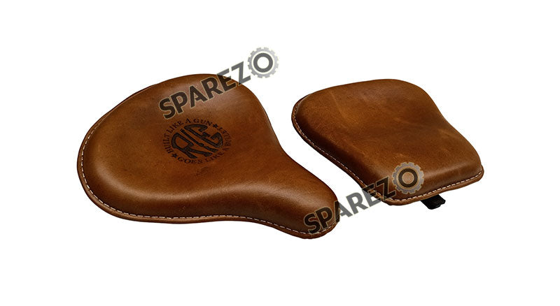 Royal Enfield New Classic Reborn 350cc Front and Rear Leather Seat Tan Brown