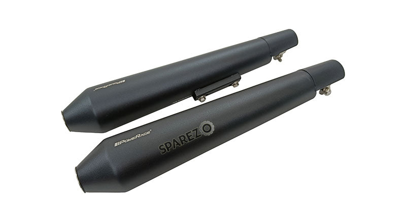 Royal Enfield GT and Interceptor 650 PoweRage Long Exhaust Silencer Black