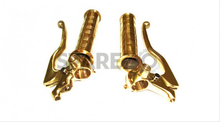 Brass Vintage Handlebar Grips & Lever Assembly