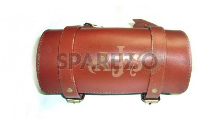 AJS Bike Genuine Tan Leather Roll Bag