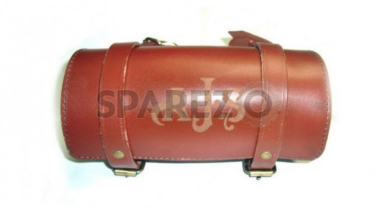 AJS Bike Genuine Tan Leather Roll Bag