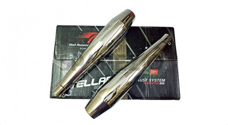 Royal Enfield Interceptor 650cc S S Red Rooster Exhaust Muffler Silencer