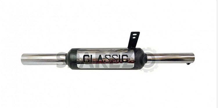 Royal Enfield Classic 350cc 500cc Black & Chrome Exhaust Silencer