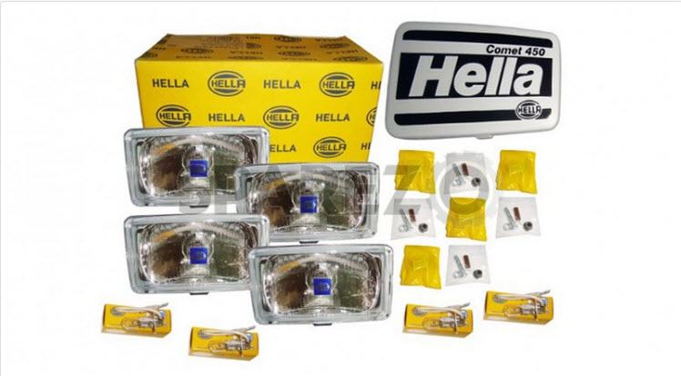 4 Pcs Hella Comet 450 Spotlight 12v H3 White