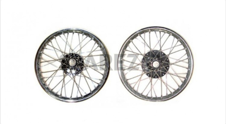 Wheel Rim Pair Complete With Spokes Half & Width Hub BSA Norton Enfield