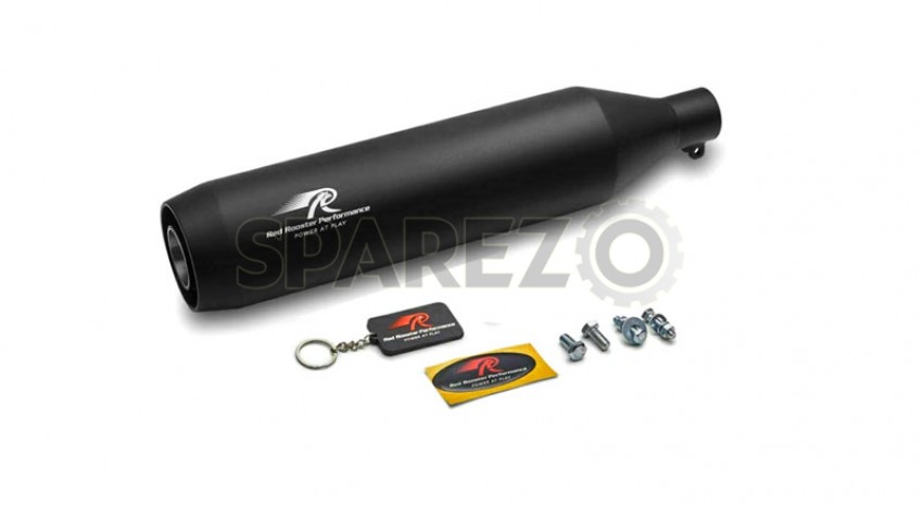 Royal Enfield Meteor 350 Red Rooster Performance Exhaust Silencer Black