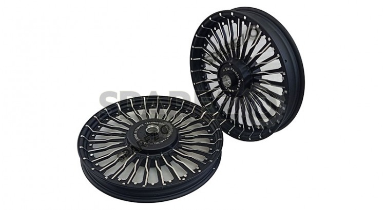 Royal Enfield New Classic 350cc Reborn Front and Rear 26 Spoke Black Alloy Wheel Rims