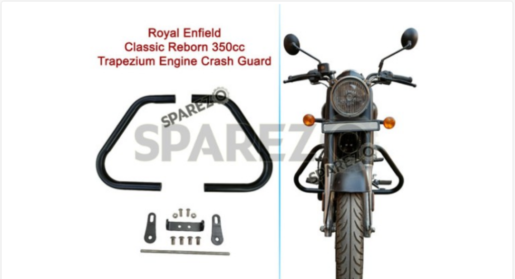 Royal Enfield Classic Reborn and Meteor 350cc Trapezium Engine Crash Guard Black