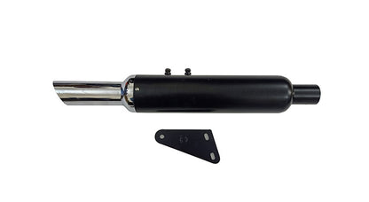 Royal Enfield Classic 350cc 500cc Short Bottle Black & Chrome Exhaust Silencer