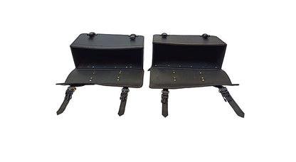 Royal Enfield Himalayan Pannier Rails and Leather Bags Pair Black