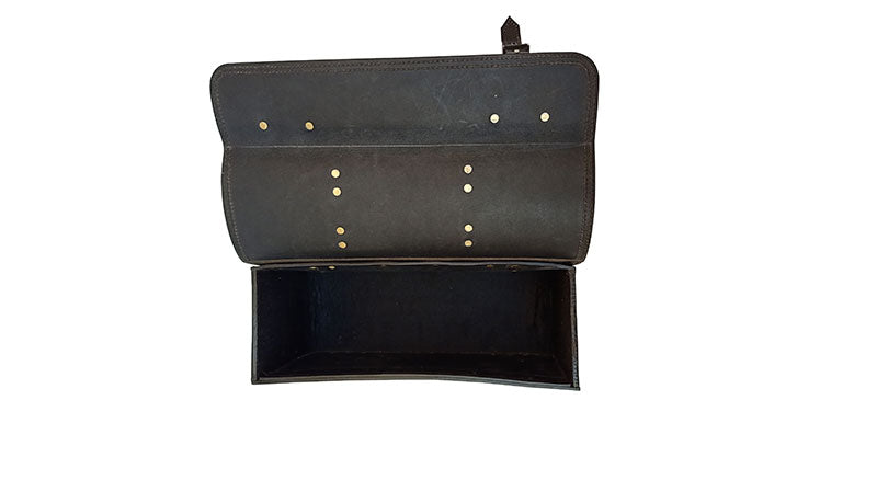 Royal Enfield Himalayan Pannier Rails and Leather Bags Pair Black