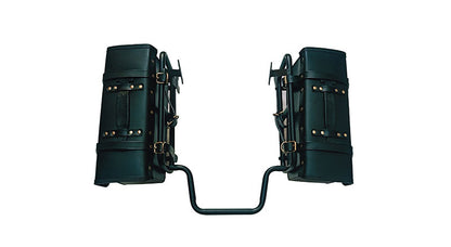 Royal Enfield Himalayan Pannier Rails and Leather Bags Pair Black