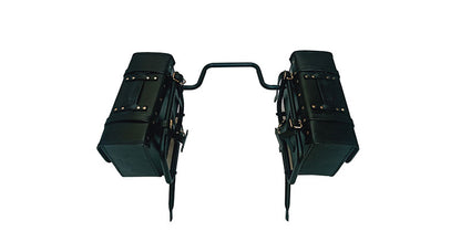 Royal Enfield Himalayan Pannier Rails and Leather Bags Pair Black