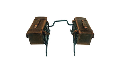 Royal Enfield Himalayan Pannier Rails and Leather Bags Pair Brown