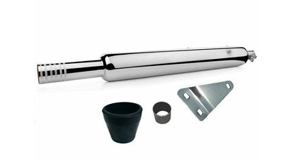 Royal Enfield Classic 500 350 Punjab Dholki Exhaust Silencer and Heat Shield Chrome