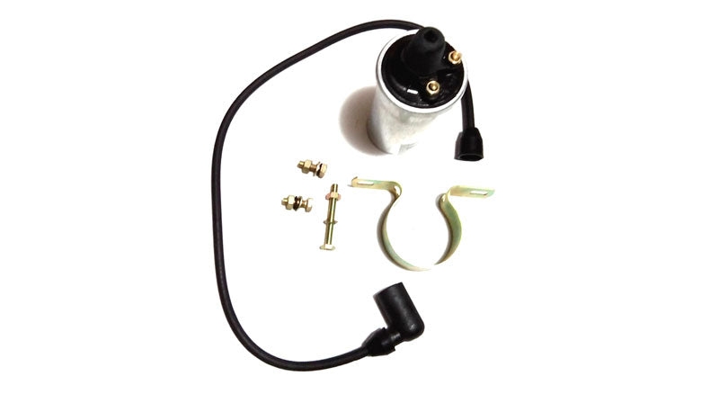 New Royal Enfield Bullet 6V Ignition Coil Lucas with Wire, Clip & Nut Bolt