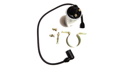 New Royal Enfield Bullet 6V Ignition Coil Lucas with Wire, Clip & Nut Bolt