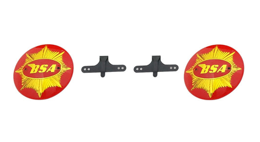 BSA Goldstar Shooting Star Round 4" Badges Red-Golden With Fixing Clamp