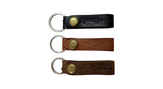 Royal Enfield 3 Unit Embossed Leather Key Ring
