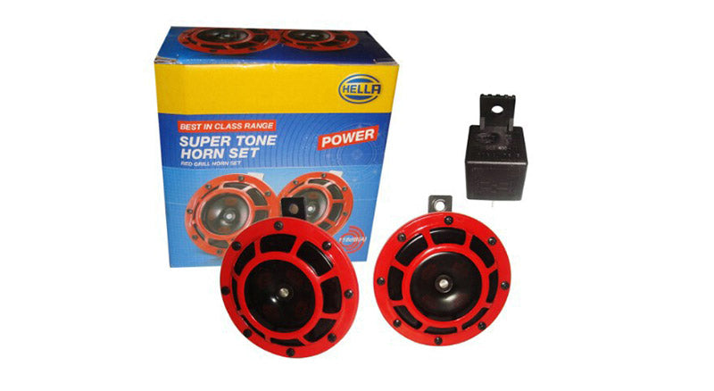 Hella Strong Tone 12Volt Universal Twin Horn Red