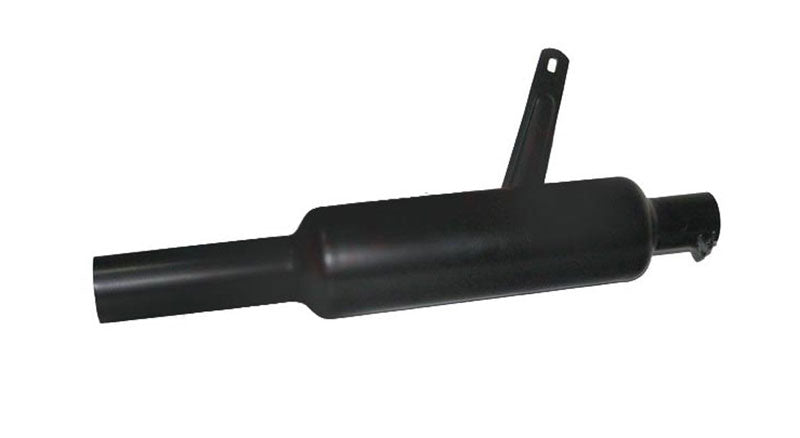 Royal Enfield Black powder Coated 500cc Short Exhaust Silencer & Bracket
