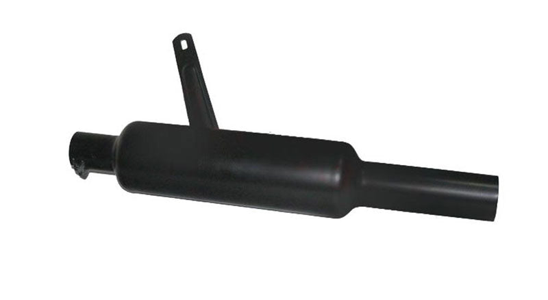 Royal Enfield Black powder Coated 500cc Short Exhaust Silencer & Bracket
