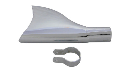 Vintage Universal Royal Enfield Exhaust Silencer Fish Tail end 350cc Cap