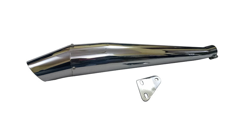 AEW Dolphine Chromed Exhaust Silencer For Royal Enfield