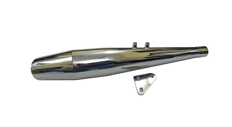 AEW Dolphine Chromed Exhaust Silencer For Royal Enfield