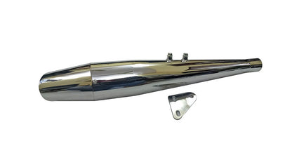 AEW Dolphine Chromed Exhaust Silencer For Royal Enfield