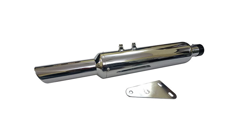 AEW Short Bottle Chromed Exhaust Silencer For Royal Enfield