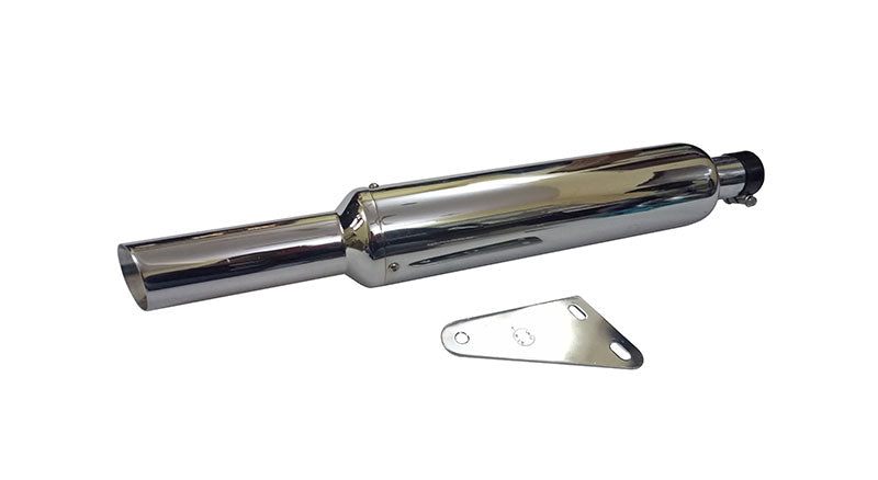 AEW Short Bottle Chromed Exhaust Silencer For Royal Enfield