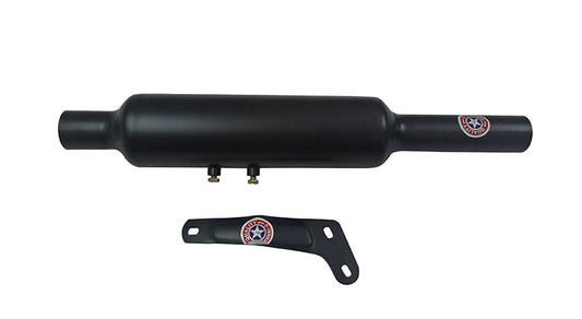 Royal Enfield Black powder Coated 500cc Short Exhaust Silencer And Bracket