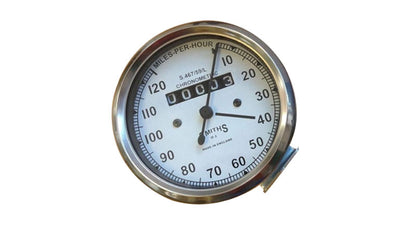 Royal Enfield Smiths Speedo Meter 0-120 MPH With White Face