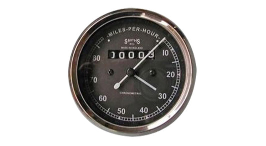 10 Smith Replica Speedo Meter 0-80mph Miles Black BSA Royal Enfield
