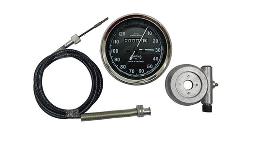 Replica Smiths Speedometer Black 120 MPH + 54" Cable + Alloy Hub Drive