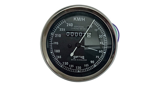 Smiths Replica Speedo Meter Speedometer 0-240 KMPH for BSA, Vincent, Ariel Model
