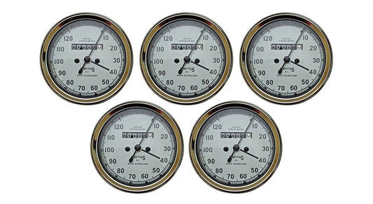5 Pcs Smiths Replica Speedo Meter 0-120 MPH White For BSA, Vincent, Ariel