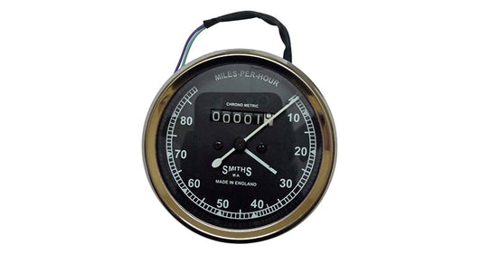 Smiths Replica Speedo Meter Speedometer 0-80 MPH Black For BSA, Vincent, Ariel