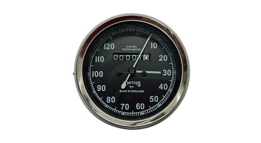 Smiths Replica Speedo Meter Speedometer 0-120 MPH Black For BSA, Vincent, Ariel