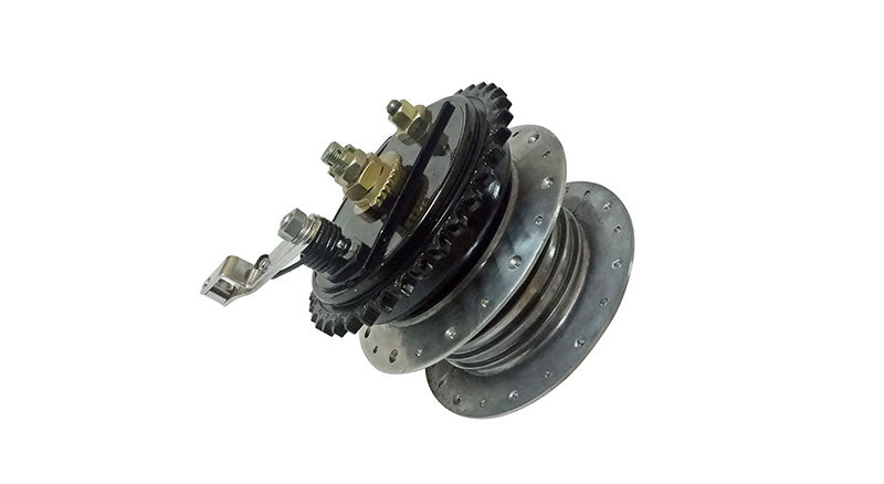 Royal Enfield Complete Rear Wheel Hub / Brake System / Bearings And Axle