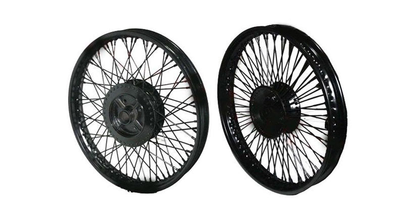 Royal Enfield 80 Spokes Front Rear Disc Brake Black Steel Wheel Rim WM2-19"