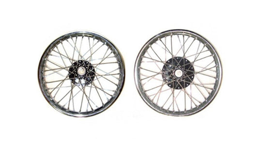 19" Wheel Rim Pair Complete With Spokes Half & Width Hub BSA Norton Enfield