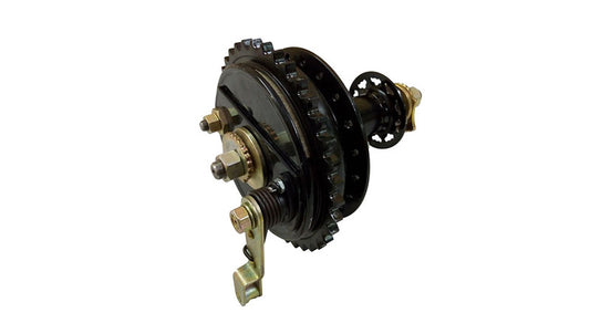 Vintage Royal Enfield Complete Half Width Rear Wheel Hub Brake Bearings Axle