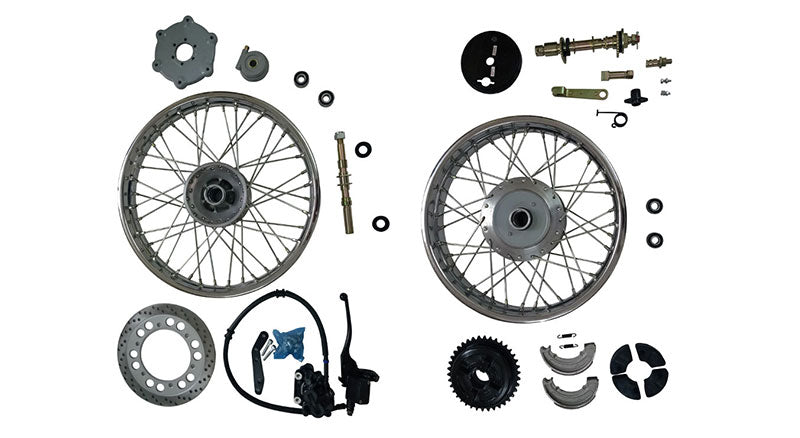 Royal Enfield Complete Front & Rear Wheel + Front Wheel Disc Brake Kit Assembly