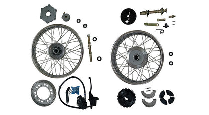 Royal Enfield Complete Front & Rear Wheel + Front Wheel Disc Brake Kit Assembly